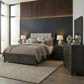 Liberty Furniture 313-BR-KSBDMN Liberty Furniture 313-BR-KSBDMN Modern Edge - 4 Piece Bedroom Set (King Storage Bed, Dresser & Mirror, Night Stand) - Caffe