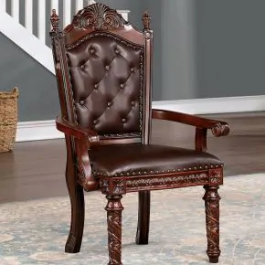 Furniture of America CM3144AC-2PK Canyonville - Arm Chair (Set of 2) - Brown Cherry / Dark Brown