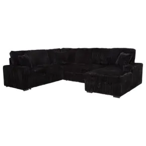 Coaster Fine Furniture 511049B3 Devonshire - Right Chaise With Storage & 1 Piece Pillow, Box 3 of 3 - Black