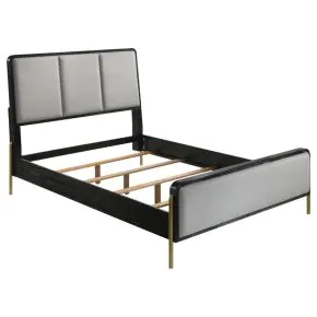 Coaster Fine Furniture 224331KE Arini - Upholstered Eastern King Panel Bed - Black And Gray