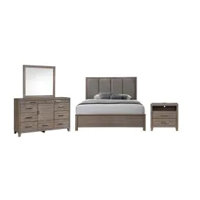 New Classic 00-B3412-24N New Classic 00-B3412-24N Harrisburg - 6/0 Western King 4 Piece Bedroom Set (Bed, Dresser, Mirror, Nightstand) - Walnut