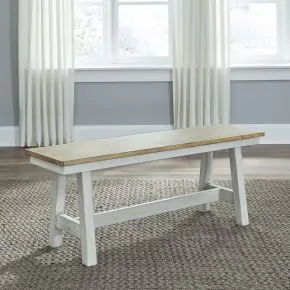 Liberty Furniture 62WH-C9000B Liberty Furniture 62WH-C9000B Lindsey Farm - Backless Bench - Weathered White & Sandstone