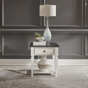 Liberty Furniture 417-OT1020 Allyson Park - Drawer End Table - Wirebrushed White / Charcoal