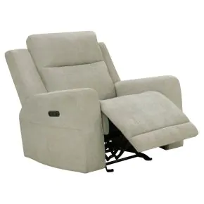 Coaster Fine Furniture 610153P Kennett - Chenille Upholstered Power Recliner Chair - Ivory