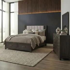 Liberty Furniture 313-BR-KSBDM Modern Edge - 3 Piece Bedroom Set (King Storage Bed, Dresser & Mirror) - Caffe
