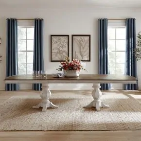 Liberty Furniture 244-DR-2PS Magnolia Manor - Double Pedestal Table - Antique White