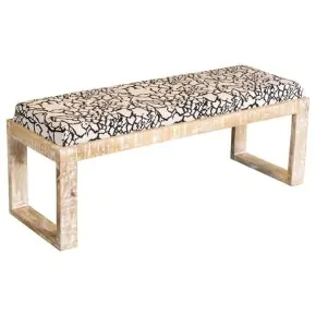 CoasterEveryday 914138 Aiden - Fabric Upholstered Accent Bench - Distressed White