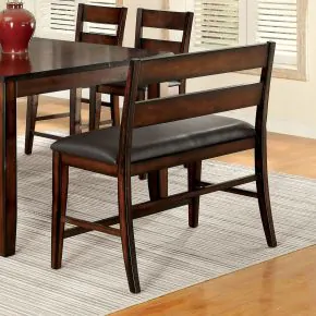 Furniture of America CM3187PBN Dickinson - Counter Height Bench - Dark Cherry