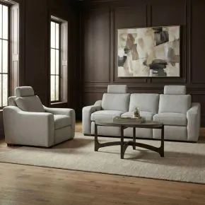 Liberty Furniture 6004DF-UPH-SOREC Liberty Furniture 6004DF-UPH-SOREC Archer - Sofa & Recliner - Hampstead Dove Fabric