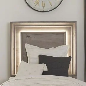 Liberty Furniture 272-BR11 Liberty Furniture 272-BR11 Horizons - Twin Panel Headboard With Lights - Graystone