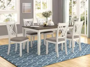 CoasterEveryday 190721 Fortress - 7 Piece Rectangular Dining Set - Vintage Vanilla