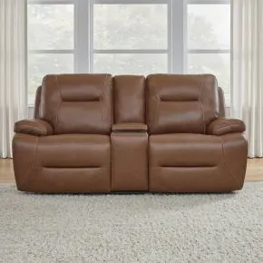 Liberty Furniture 7008SD-23P Cameron - Loveseat With Console P3 & ZG - Dakota Saddle