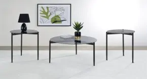 Coaster Fine Furniture 710168-S3 Rosalie - 3 Piece Round Coffee And End Table Set - Gray