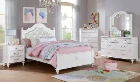 Furniture of America CM7174T-BED Belva - Twin Bed - White
