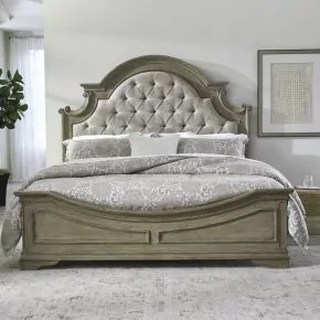 Liberty Furniture 244N-BR-QUB Liberty Furniture 244N-BR-QUB Magnolia Manor - Queen Upholstered Bed - Weathered Bisque