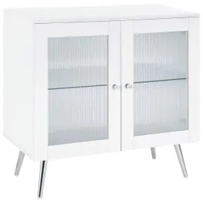 Coaster Fine Furniture 950396 Nieta - 2 Door Engineered Wood Accent Cabinet - White High Gloss