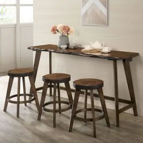 Furniture of America CM3129PT-4PK Missoula - 4 Piece Counter Height Table Set - Walnut