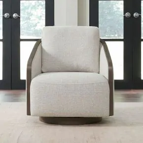 Liberty Furniture 722-ACH16 Liberty Furniture 722-ACH16 Nora - Upholstered Swivel Accent Chair - Dark Brown / White