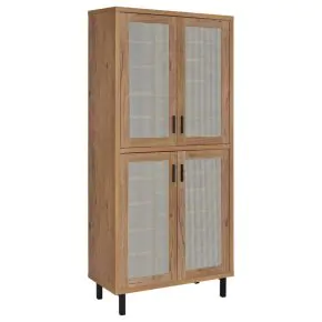 Coaster Fine Furniture 950440 Teller - 4-Door Tall Shoe Storage Cabinet - Natural Oak
