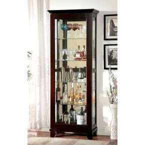 Furniture of America CM-CR135 Ludden - Curio - Dark Walnut
