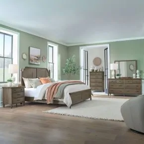 Liberty Furniture 866-BR-QPBDMCN Liberty Furniture 866-BR-QPBDMCN Hickory Grove - 5 Piece Bedroom Set (Queen Panel Bed, Dresser & Mirror, Chest, Night Stand) - Heirloom Brown