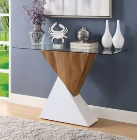 Furniture of America FOA4746S-TABLE Bima - Sofa Table - White / Natural Tone