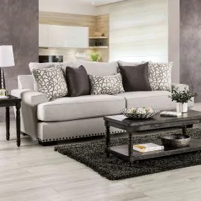 Furniture of America SM1279-SF Picotee - Sofa - Light Gray / Black