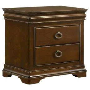 Coaster Fine Furniture 205302 Garland - 3-Drawer Nightstand Bedside Table - Brown Cherry