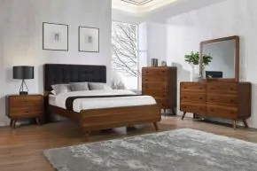 CoasterEssence 205131KW-S4 Robyn - 4 Piece California King Bedroom Set - Dark Walnut