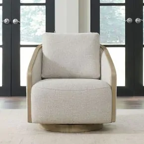 Liberty Furniture 722-ACH15 Nora - Upholstered Swivel Accent Chair - Light Brown / White