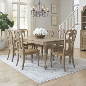Liberty Furniture 244N-DR-A7RLS Liberty Furniture 244N-DR-A7RLS Magnolia Manor - 7 Piece Rectangular Table Set - Weathered Bisque / Brown