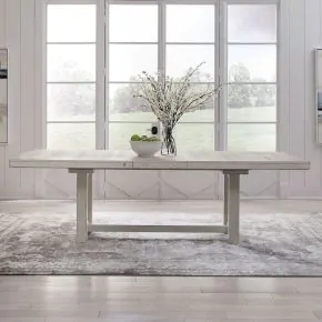 Liberty Furniture 142-DR-TRS Backroads - Trestle Table - Weathered White & Parchment