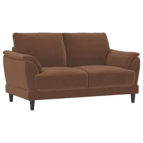 Coaster Fine Furniture 552102 Selma - Velvet Upholstered Crescent Arm Loveseat - Rust