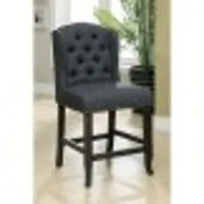 Furniture of America CM3324BK-GY-PCW-2PK Sania - Counter Height Wingback Chair (Set of 2) - Antique Black / Gray
