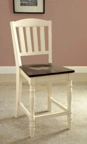 Furniture of America CM3216PC-2PK Harrisburg - Counter Height Chair (Set of 2) - Vintage White / Dark Oak