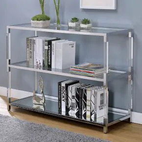 Furniture of America CM4153S Ludvig - Sofa Table - Chrome / Clear