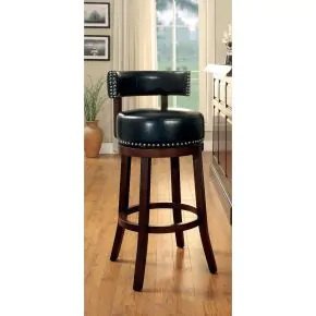 Furniture of America CM-BR6251BK-29-2PK Shirley - 30" Bar Stool (Set of 2) - Dark Oak / Black