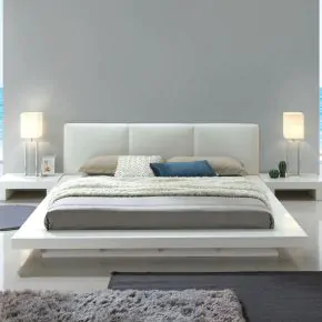 Furniture of America CM7550CK-BED Christie - California King Padded Headboard Bed - White