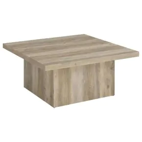 Coaster Fine Furniture 710878 Devar - Square Engineered Wood Coffee Table - Distressed Pine