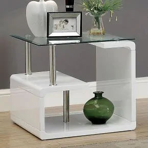 Furniture of America CM4056E Torkel - End Table - White