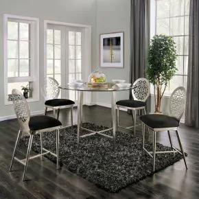 Furniture of America FOA3743PT-TABLE Abner - Counter Height Table - Silver