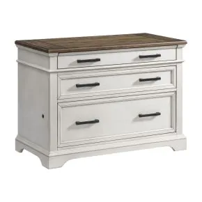 Intercon DK-HO-4230LF-RFO-C Drake - Lateral File Cabinet - Rustic White / French Oak