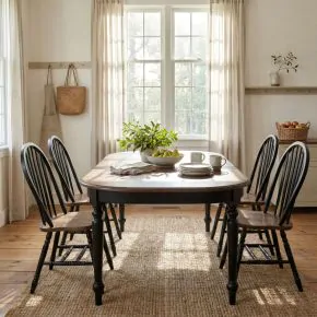Liberty Furniture 186B-CD-5LTS Liberty Furniture 186B-CD-5LTS Carolina Crossing - 5 Piece Leg Table Set - Black / Antique Honey