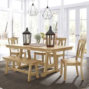Liberty Furniture 62N-CD-6TRS Liberty Furniture 62N-CD-6TRS Lindsey Farm - 6 Piece Trestle Table Set - Natural