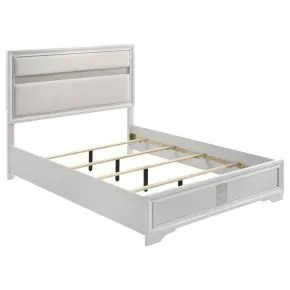 Coaster Fine Furniture 205110KE Miranda - Upholstered Eastern King Panel Bed - White