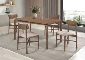 Coaster Fine Furniture 108561-S5 Parkridge - 5 Piece Wood Dining Set - Natural Walnut