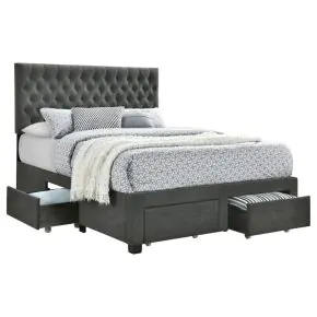 CoasterEssence 305877F Soledad - Upholstered Full Storage Panel Bed - Gray
