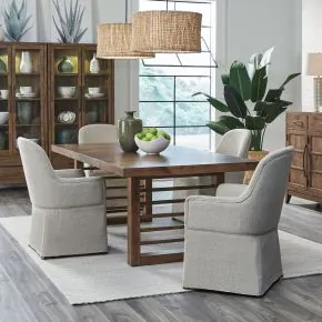 Liberty Furniture 936-DR-52PS Shaker Lakes - 5 Piece Double Pedestal Table Set - Harvest Brown