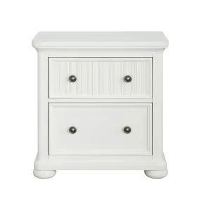 Samuel Lawrence Furniture S920-445 Savannah - 2-Drawer Nightstand with USB - White Finish - White