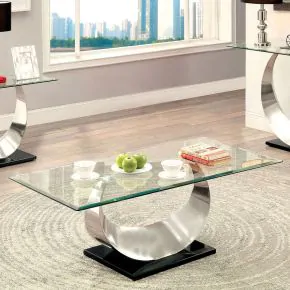 Furniture of America CM4726C-TABLE Orla - Coffee Table - Satin Plated / Black